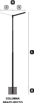 columna brazo recto